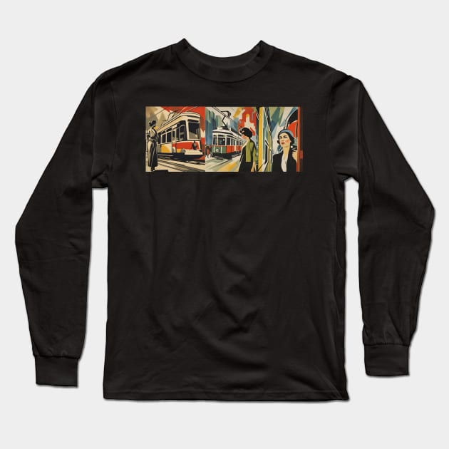 The Art of Trams - Soviet Realism Style #002 - Mugs For Transit Lovers Long Sleeve T-Shirt by coolville